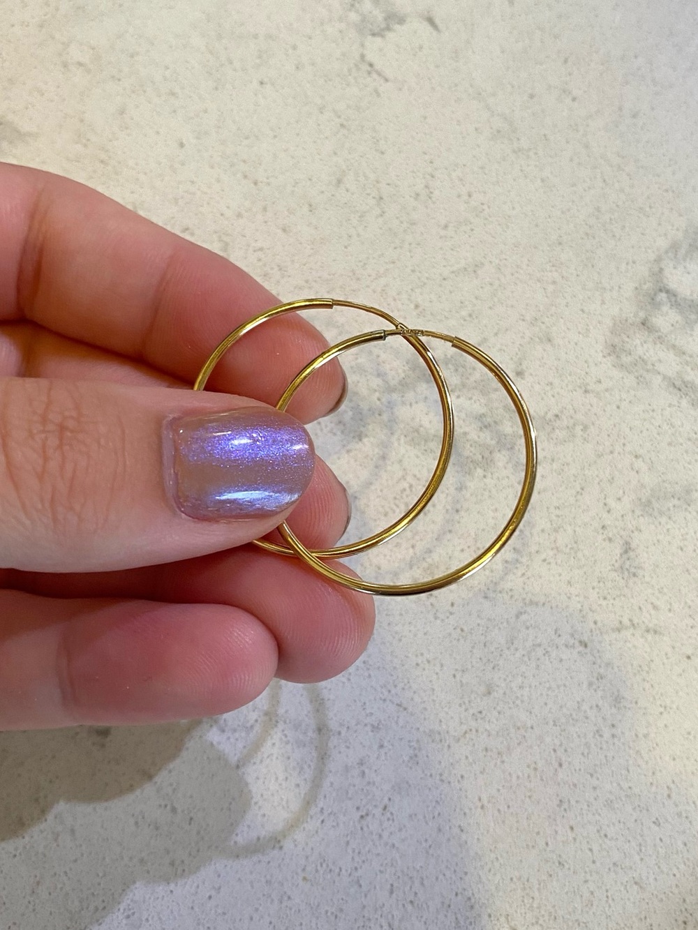 14k gold filled Mojo Supply Co. Etsy 30mm Athena endless thin wire hoops